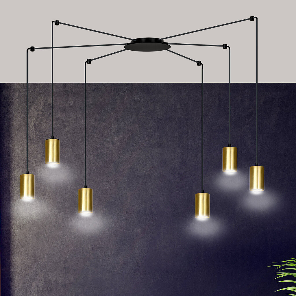 Emibig piekaramā lampa Traker 6 BL/Gold цена и информация | Lustras | 220.lv