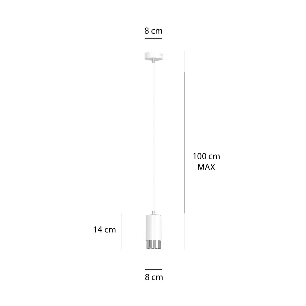 Emibig lampa Fumiko 1 White Chrome cena un informācija | Piekaramās lampas | 220.lv