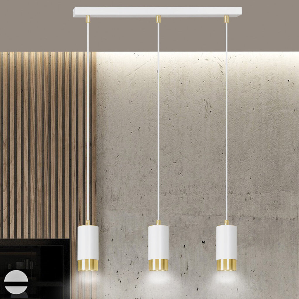 Emibig lampa Fumiko 3 White Gold cena un informācija | Lustras | 220.lv