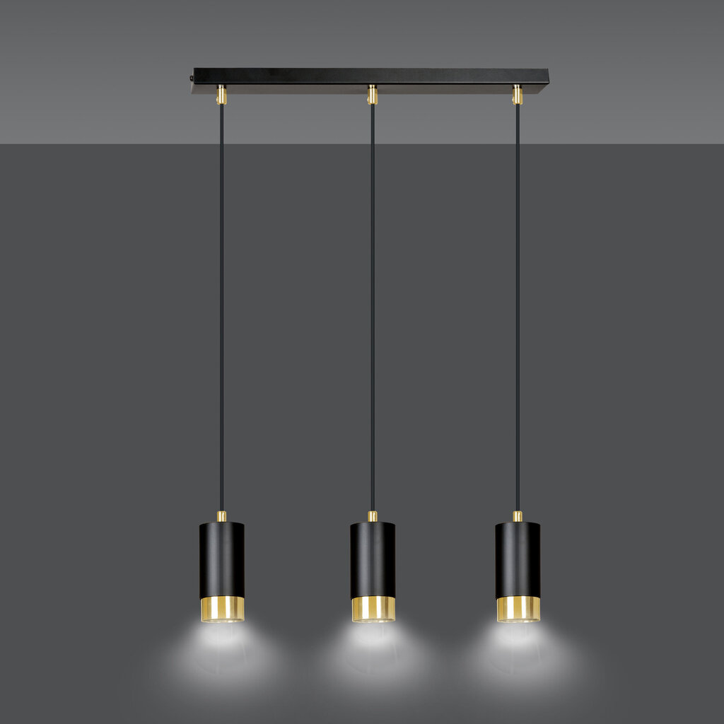 Emibig lampa Fumiko 3 Black Gold цена и информация | Lustras | 220.lv