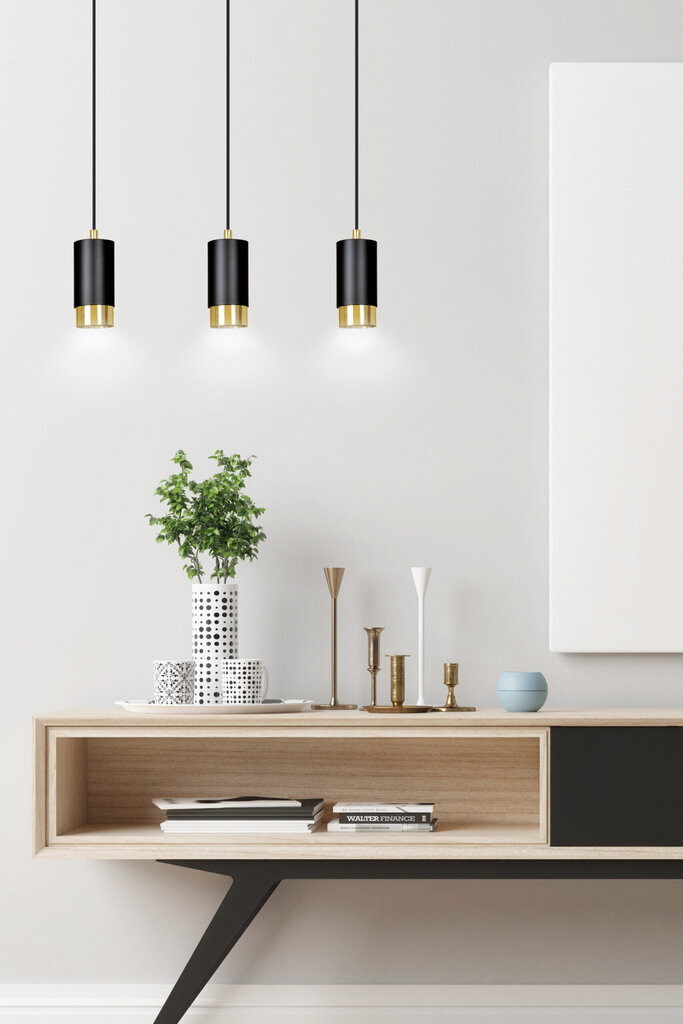 Emibig lampa Fumiko 3 Black Gold цена и информация | Lustras | 220.lv