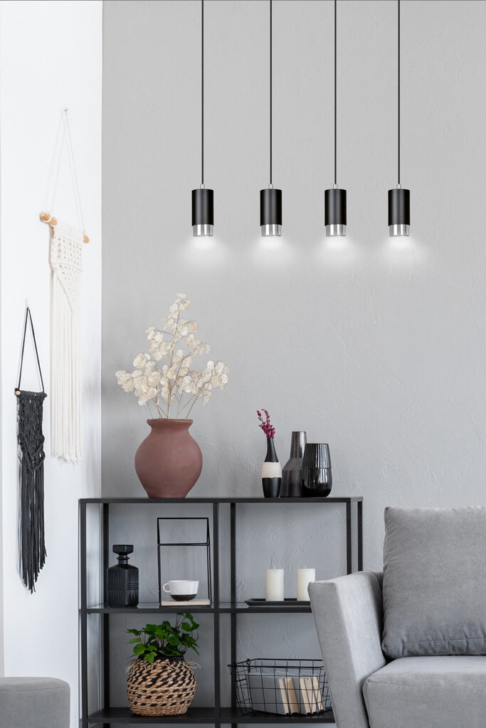 Emibig lampa Fumiko 4 Black Chrome цена и информация | Piekaramās lampas | 220.lv