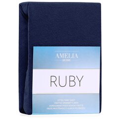 AmeliaHome palags ar gumiju Ruby, tumši zilā krāsā - dažādi izmēri cena un informācija | Palagi | 220.lv