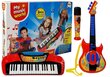 Mūzikas komplekts 3in1: ģitāra, klavieres, mikrofons цена и информация | Attīstošās rotaļlietas | 220.lv