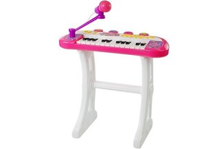 Пианино с микрофоном и табуретом, розовое цена и информация | Развивающие игрушки | 220.lv