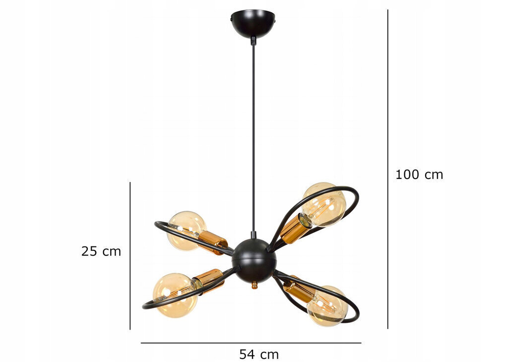 Emibig piekaramā lampa Saxon 4 Black cena un informācija | Piekaramās lampas | 220.lv