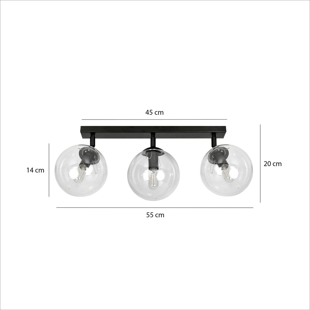 Emibig griestu lampa Tofi 3 BL/Transparent cena un informācija | Griestu lampas | 220.lv