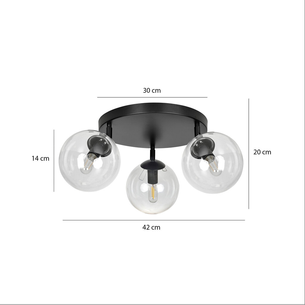 Emibig griestu lampa Tofi 3A BL/transparent Premium cena un informācija | Griestu lampas | 220.lv