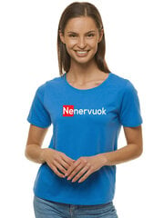Sieviešu T-krekls "Nenervuok" JS/SD211-43278, zils цена и информация | Женские футболки | 220.lv