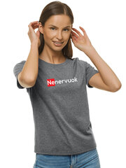 Sieviešu T-krekls "Nenervuok" JS/SD211-43276, pelēks cena un informācija | T-krekli sievietēm | 220.lv