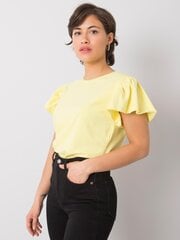 Желтая хлопковая женская футболка цена и информация | Женские блузки, рубашки | 220.lv