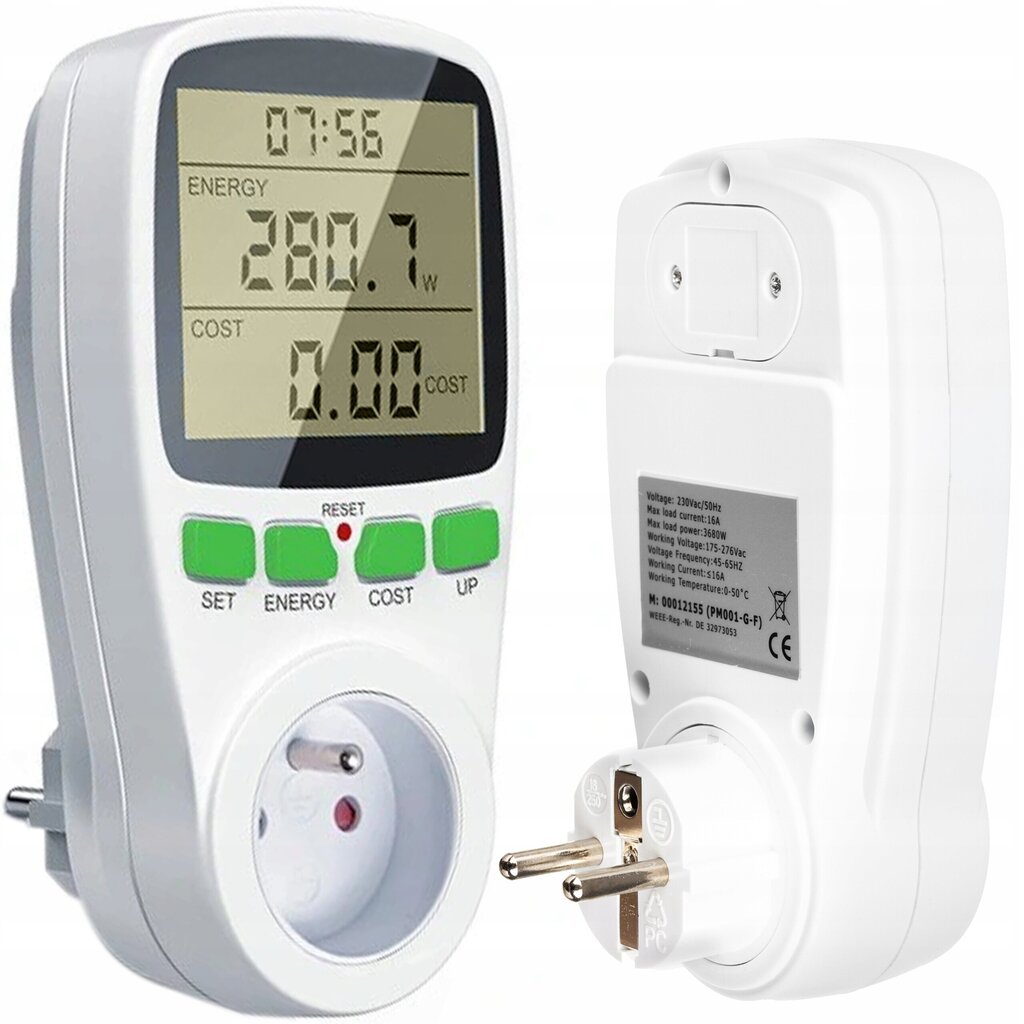 Vatmetrs - enerģijas patēriņa mērītājs цена и информация | Taimeri, termostati | 220.lv