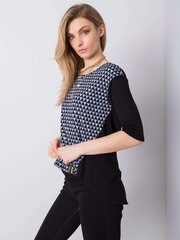 Блуза с узором Rue Paris, черно-синяя цена и информация | Женские блузки, рубашки | 220.lv