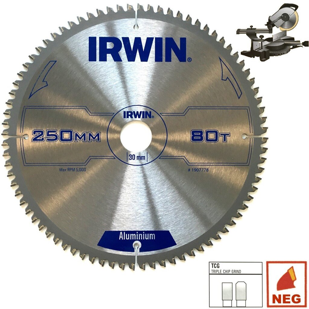 Griešanas disks Irwin 160x20(16)x56T 2,5 mm TCG/N цена и информация | Rokas instrumenti | 220.lv