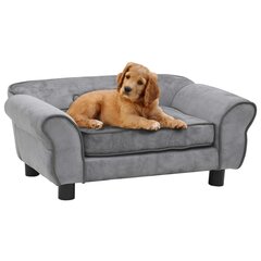 vidaXL dīvāns suņiem, pelēks, 72x45x30 cm, plīšs cena un informācija | Suņu gultas, spilveni, būdas | 220.lv