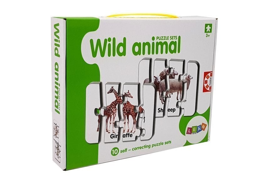 Izglītojoša puzle "Savvaļas dzīvnieki", angļu valodā, 10 kombinācijas cena un informācija | Galda spēles | 220.lv