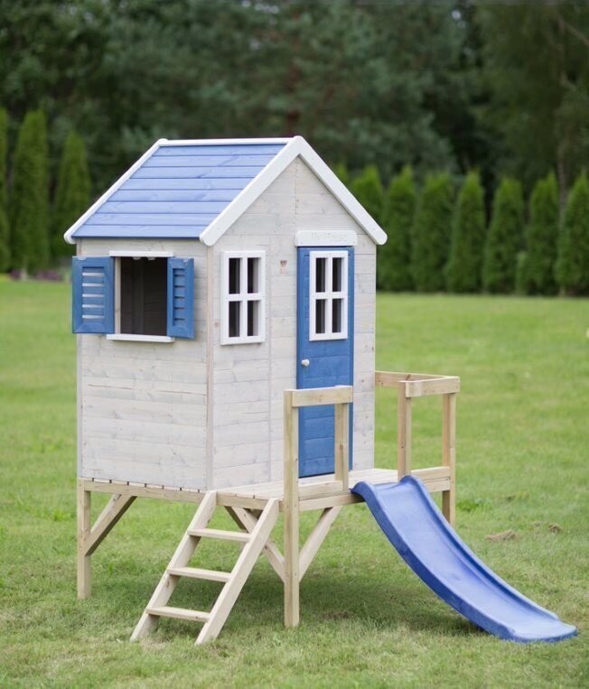 Bērnu rotaļu namiņš ar slidkalniņu Wendi Toys M26B, zils cena un informācija | Bērnu rotaļu laukumi, mājiņas | 220.lv