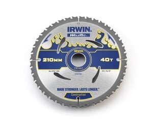 Griešanas disks Irwin Weltec 210x30(20)x40T 2,4 mm ATB cena un informācija | Rokas instrumenti | 220.lv
