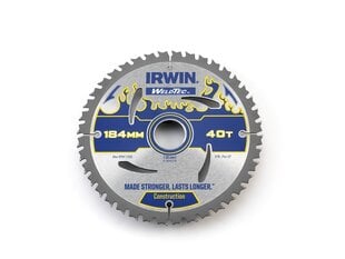 Griešanas disks Irwin Weldtec 184x30(20)x40T 2,4 mm ATB cena un informācija | Rokas instrumenti | 220.lv