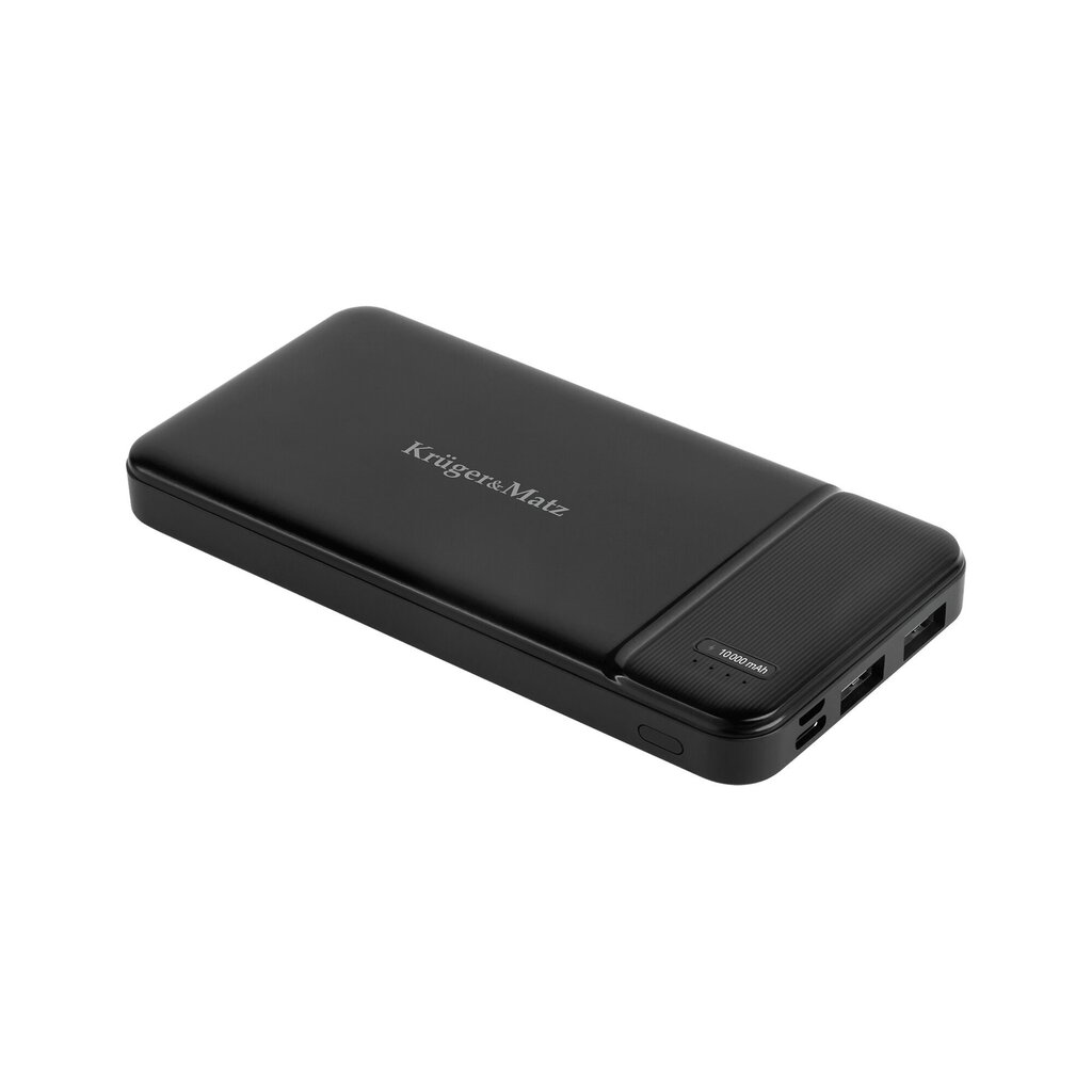 Kruger & Matz 10000 mAh / 2A Universāla Ārējas Uzlādes Baterija / Melna cena un informācija | Lādētāji-akumulatori (Power bank) | 220.lv