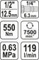 Pneimatiskais triecienskrūvgriezis, 1/2 550Nm, YT-09511 YATO cena un informācija | Skrūvgrieži, urbjmašīnas | 220.lv