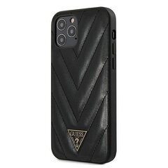 Aizmugurējais vāciņš Guess    Apple    iPhone 12/12 Pro Max V Quilted Cover    Black cena un informācija | Telefonu vāciņi, maciņi | 220.lv