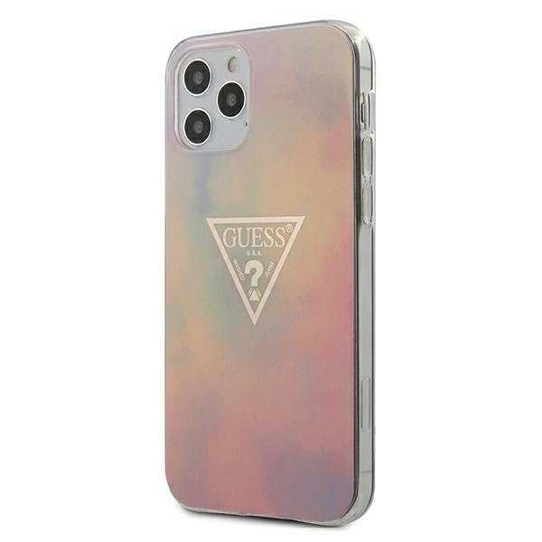 Aizmugurējais vāciņš Guess    Apple    iPhone 12/12 Pro 6.1'' Gold Triangle Cover    Pink цена и информация | Telefonu vāciņi, maciņi | 220.lv