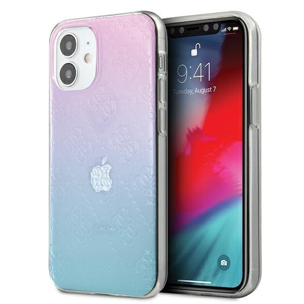 Aizmugurējais vāciņš Guess    Apple    iPhone 12 Mini 5.4'' 3D Raised Cover    Gradient Blue цена и информация | Telefonu vāciņi, maciņi | 220.lv