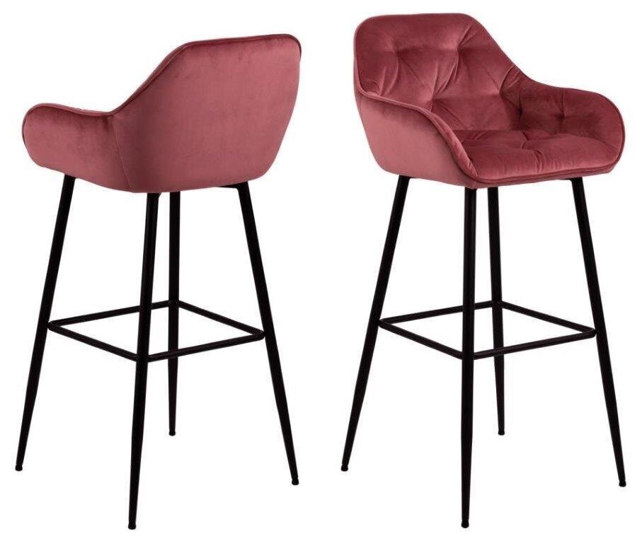 Bāra krēsls Brooke, 2 gab., koraļļu rozā cena un informācija | Virtuves un ēdamistabas krēsli | 220.lv