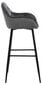 Bāra krēsls BROOKE 55x52xH103.5cm, tumši pelēks samts / melns cena un informācija | Virtuves un ēdamistabas krēsli | 220.lv