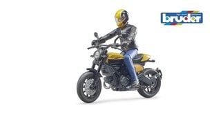 Bruder Ducati Scrambler с мотоциклистом цена и информация | Конструктор автомобилей игрушки для мальчиков | 220.lv