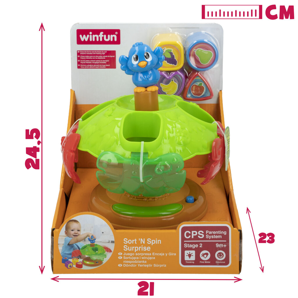 Izglītojoša muzikāla rotaļlieta, rotējošs figūru šķirotājs, 9m+ cena un informācija | Rotaļlietas zīdaiņiem | 220.lv