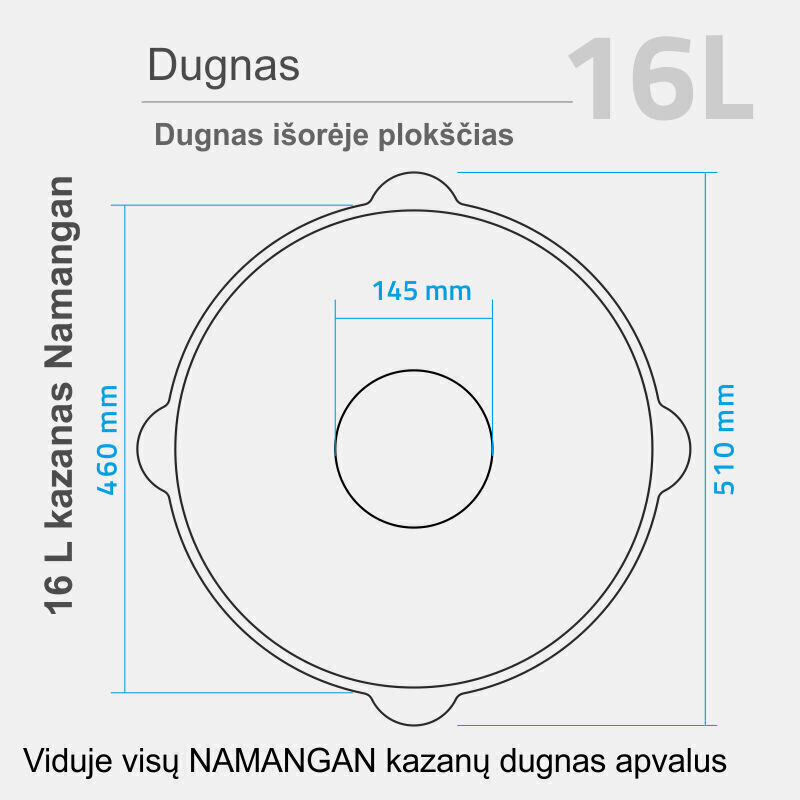 Pulēts, apdedzināts uzbeku katls, 16 l cena un informācija | Katli, tvaika katli | 220.lv