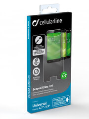 Универсальная защитная пленка для экрана смартфона 4.7-4.9 Cellularline TEMPGLASBUNI49 цена и информация | Защитные пленки для телефонов | 220.lv