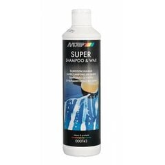 Šampūns un vasks SUPER SHAMPOO & WAX 500ml BL, Motip цена и информация | Автохимия | 220.lv
