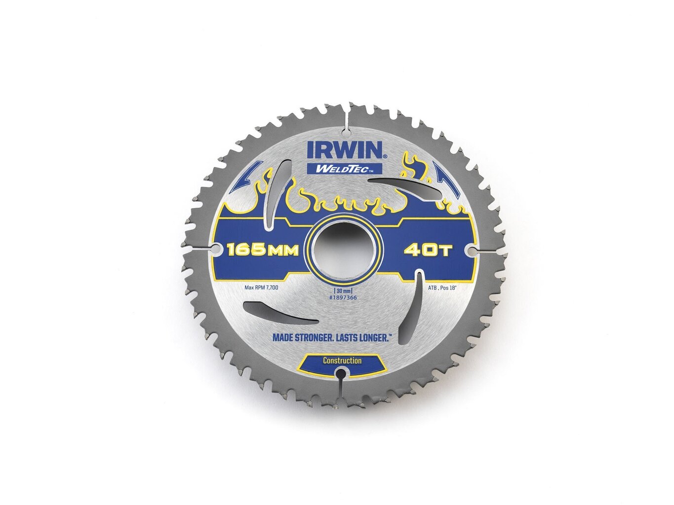 Griešanas disks Irwin Weldtec 165x30(20)x40T 2,4 mm ATB cena un informācija | Rokas instrumenti | 220.lv