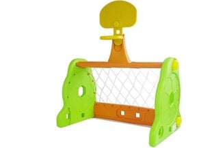 Bērnu futbola vārti ar basketbola grozu, zaļi cena un informācija | Ūdens, smilšu un pludmales rotaļlietas | 220.lv