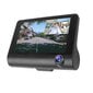 Riff Full HD Auto Video Reģistrātors DVR G-Sensors ar 3 Kamerām - atpakaļskata LCD 4'' Melna cena un informācija | Auto video reģistratori | 220.lv