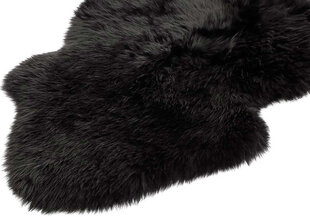 Narma paklājs no dabīgām aitādām Merino M, melnā krāsā - dažādi izmēri цена и информация | Ковры | 220.lv