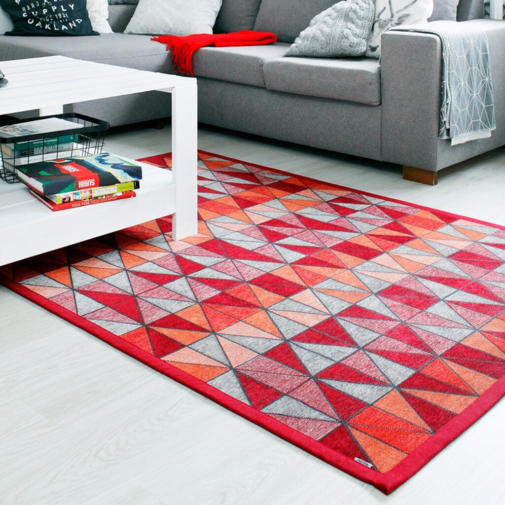 Divpusējais šenila paklājs Narma smartWeave TRESKI, sarkanā krāsā - dažādi izmēri цена и информация | Paklāji | 220.lv