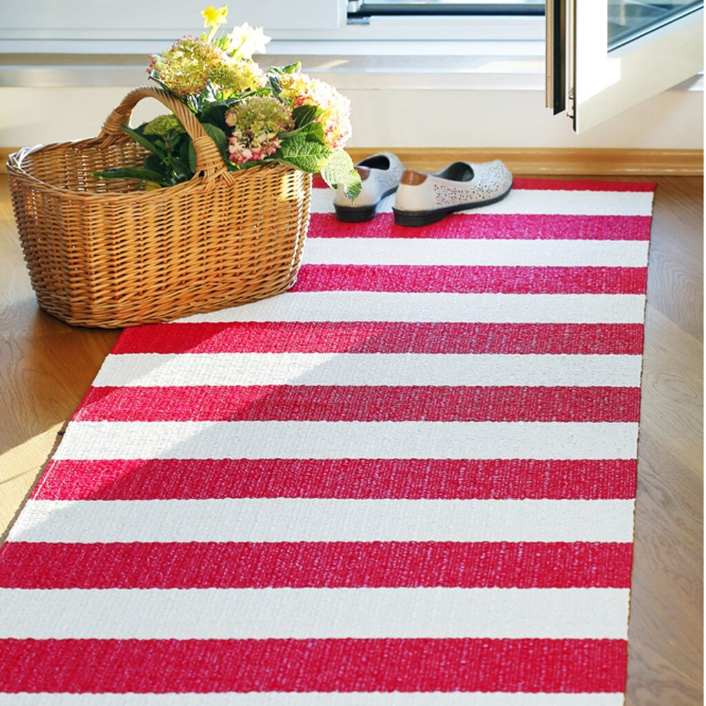 Narma divpusējais plastmasas paklājs Birkas, sarkanā/baltā krāsā - dažādi izmēri cena un informācija | Paklāji | 220.lv