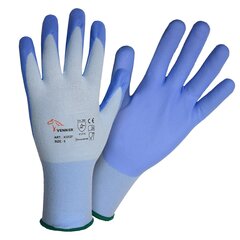 Голубые рабочие перчатки с латексным покрытием цена и информация | Рабочие перчатки | 220.lv