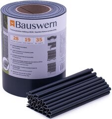 Комплект ленты для забора Bauswern Eco 35x0,19 м (450 г / м²) + 28 зажимов, серый цена и информация | Заборы и принадлежности к ним | 220.lv