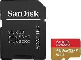 MEMORY MICRO SDXC 400GB UHS-I/W/A SDSQXA1-400G-GN6MA SANDISK цена и информация | Карты памяти для фотоаппаратов | 220.lv