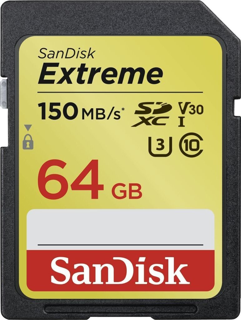 SanDisk atmiņas karte SDXC 64GB Extreme Video V30 U3 цена и информация | Atmiņas kartes fotokamerām | 220.lv