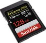 SanDisk atmiņas karte SDXC 128GB Extreme Pro V30 U3 cena un informācija | Atmiņas kartes fotokamerām | 220.lv