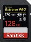 SanDisk atmiņas karte SDXC 128GB Extreme Pro V30 U3 cena un informācija | Atmiņas kartes fotokamerām | 220.lv