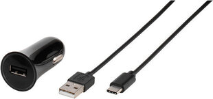 Vivanco auto lādētājs USB-C 3A 1m, melns (38669) cena un informācija | Lādētāji un adapteri | 220.lv