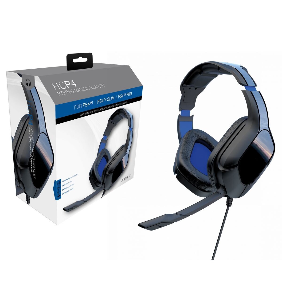 Gaming austiņas Gioteck HCP4 Stereo Gaming Headset - Black/Blue PS4, PC)  cena | 220.lv