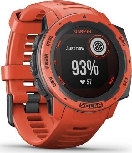 Garmin Instinct Solar GPS, flame red cena un informācija | Viedpulksteņi (smartwatch) | 220.lv